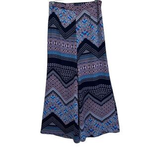 Lush Wide Leg Palazzo Pants Women's Medium Multicolor Geo Abstract High Rise